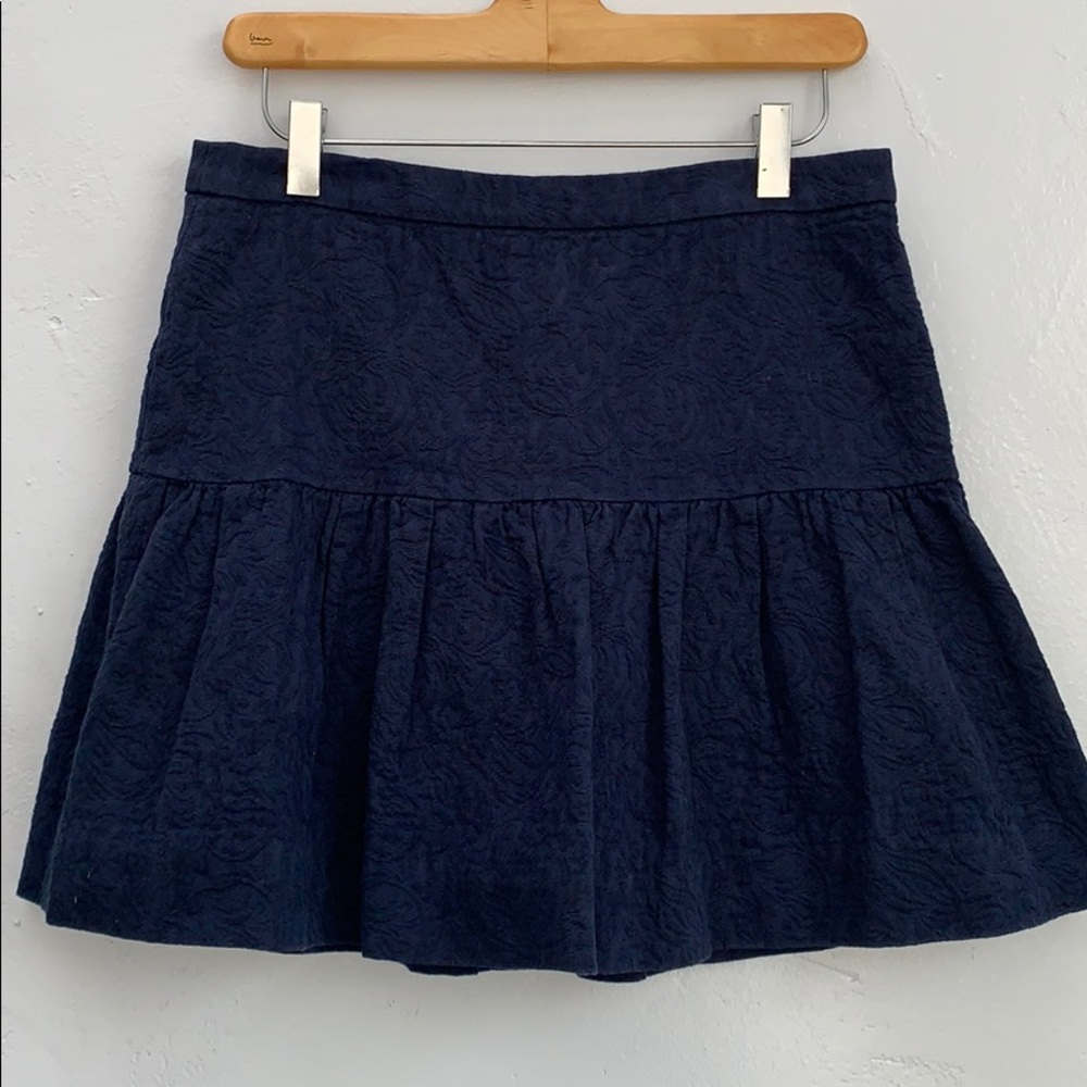 100% Cotton J. Crew Navy Textured Skirt
